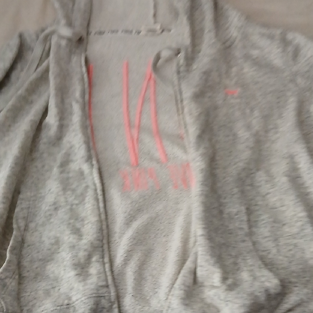 Gray and Pink Zip-Up Hoodie